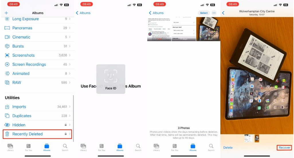 岑溪苹果14维修分享 iPhone14 上恢复已删除的照片 