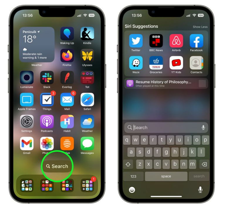 岑溪苹果手机维修分享升级到 iOS 16 后，如何删除主屏幕上的搜索按钮 