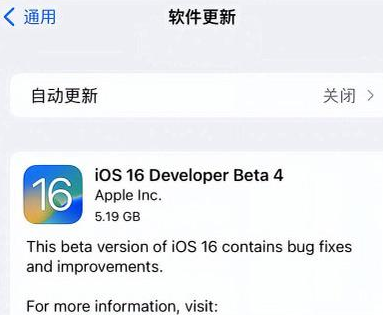 岑溪苹果手机维修分享iOS16 Beta4 更新内容及升级建议 